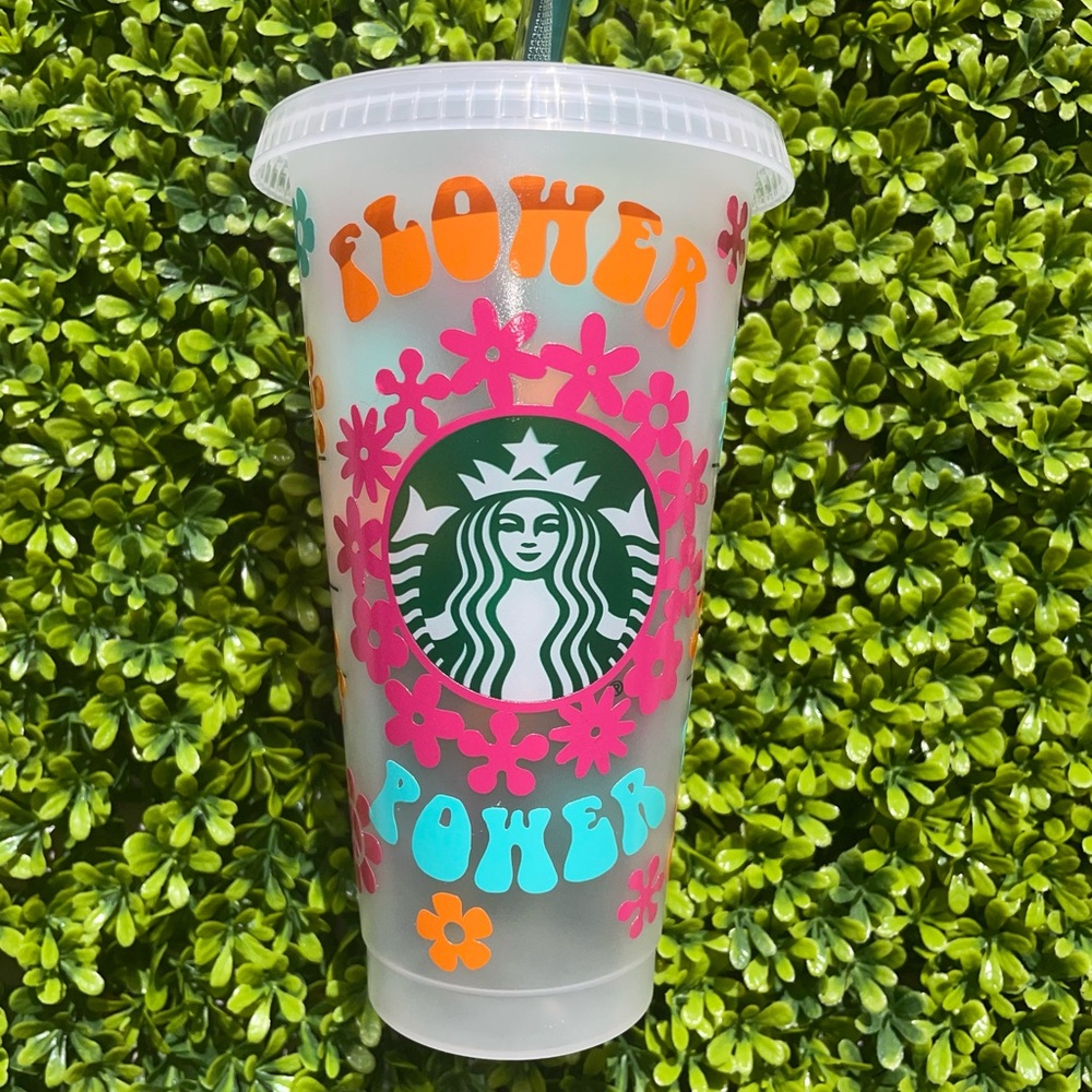 Flower Power Starbucks Cold Cup